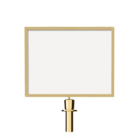 MONTOUR LINE Post and Rope Stanchion Sign Frame 22 x 28 in. H Polished Brass Steel HDSF-2228-H-PB-PR